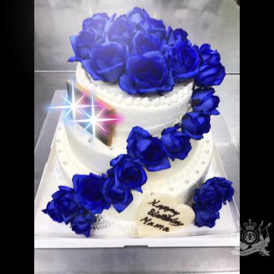 青バラ♡<br>30×24×18の3段ケーキ♡